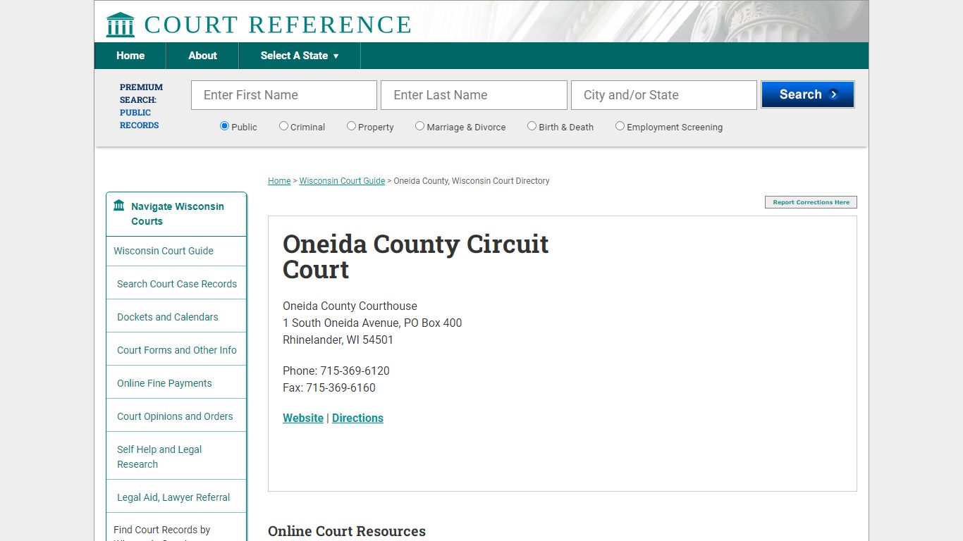 Oneida County Circuit Court